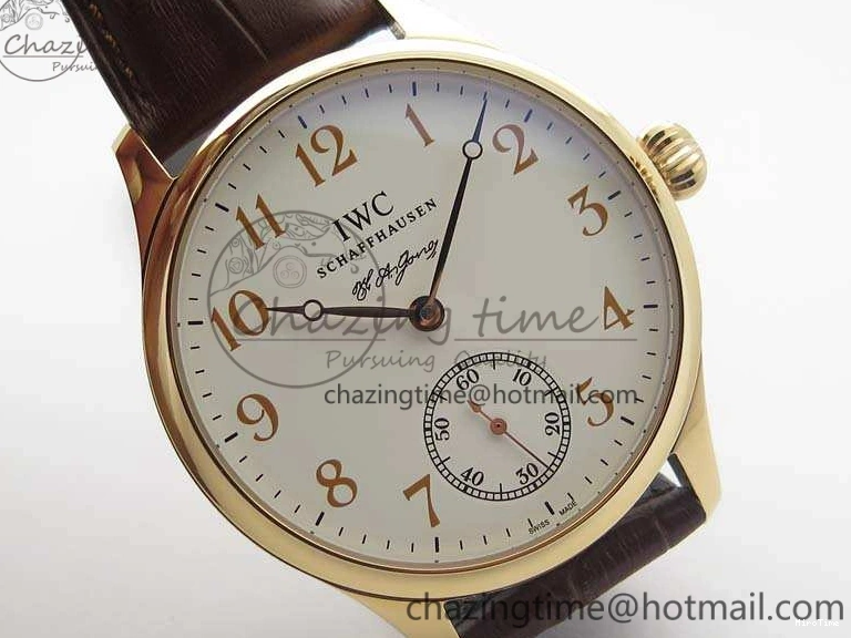 MIROTIME 0818 Effortless Portuguese Fa Jones IW544201 RG GSF 1:1 Best Edition White Dial On Leather Strap 7228